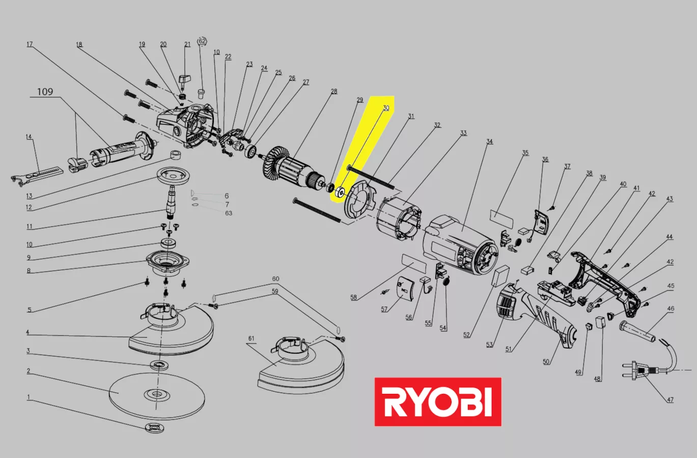 coussinet réf. 5131033219 Ryobi
